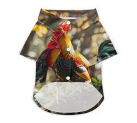 Morning Rooster Cock Hawaii Shirt Print Dog Clothes T-Shirt Beach for Puppy Cat XS