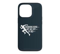 Morning Runs Get Me Out Of Bed Runner Joke Marathon Jogging Case for iPhone 13 Pro