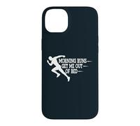 Morning Runs Get Me Out Of Bed Runner Joke Marathon Jogging Case for iPhone 14 Plus