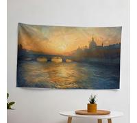 Morning Sunlight Claude Monet Wall Tapestry - Vibrant Ranforce Fabric Art Decor for Bedroom, Living Room, and Dorm - Lightweight Sublimation Print