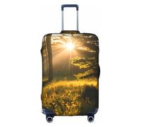 Morning Sunlight in Wilderness Print Elastic Suitcase Protector Cover Baggage Covers, Enhance Protection, fit Unisex Travelers