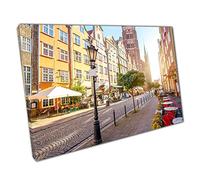 Morning Sunlight Street View Of Saint Mary Cathedral Old Town Of Gdansk Poland Wall Art Print On Canvas Picture For Home Office Decor 76x51cm (30x20In)