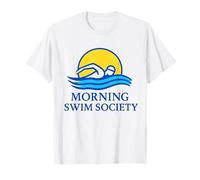 Morning Swim Society Sunrise Lines for Open Water Pool Crews T-Shirt