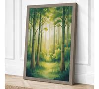 Morning Through the Trees Canvas Wall Art Print 36x24 Inch (91 x 61 cm)