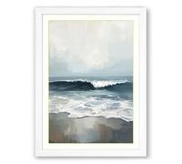 Morning Tide Coastal Framed Wall Art Print A1 (84.1×59.4cm) White, Wall Decor for Living Room, Bedroom, Office & Home, Ready to Hang, Art Gift