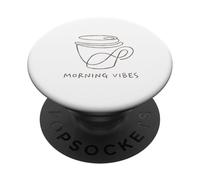 Morning Vibes Coffee Mug Minimalist One Line Art PopSockets Adhesive PopGrip