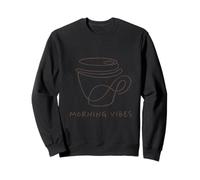 Morning Vibes Coffee Mug Minimalist One Line Art Sweatshirt