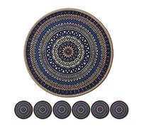 Morning View Colorful Boho Plant Pot Mat Set of 6 Absorbent Non Slip for Table Desk Floor 8.5 Inch