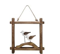 Morning View Seagull Wall Decor Wood Nautical Seabirds Wall Art Hanging Wall Sculpture Decorative Coastal Themed Ornaments Rustic Beach Ocean Decor for Bathroom Home House 8.66 Inch