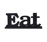Morning View Wooden Eat Sign Kitchen Decor Black Free Standing Wooden Letters Decor Cutout Wood Block Word Signs Tabletop Eat Wood Sign for Dinning Room Home Decor Eat Table Sign for Shelf
