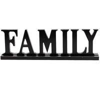 Morning View Wooden Family Sign Decor Black Free Standing Wooden Letters Decor Cutout Wood Block Word Signs Tabletop Family Wood Sign for Home Decor Family Table Sign for Shelf 16.5×2×5 Inch