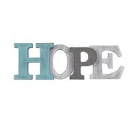 Morning View Wooden Hope Sign Decorative Hanging Word Signs Table Top Cutout Block Letters Standing Hope Letter Sign Wall Decor for Living Room Home Decor Shelf Mantel (Aqua)