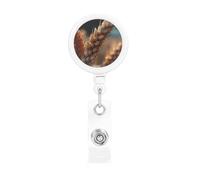 Morning Wheat Field Retractable Badge Holder is Durable Sturdy Comes with A Lanyard for Office Hospital Staff Wearing