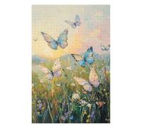 Morning Whispers Butterfly Meadow at Sunrise Jigsaw Puzzle, 1000 Piece
