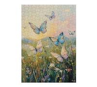 Morning Whispers Butterfly Meadow at Sunrise Jigsaw Puzzle, 300 Piece
