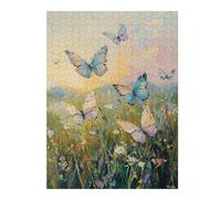 Morning Whispers Butterfly Meadow at Sunrise Jigsaw Puzzle, 500 Piece
