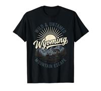 Morning Wild Untamed Mountain Escape Adventure Value Graphic T-Shirt, Men, Black, S