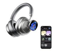 MorningBlues VWS X1 Wireless Over Ear Bluetooth Headphones, Noise Cancelling Headphones with 40mm Jamo Drivers, Dual OLED Touchscreen, APP Control, 60H Playtime, Silver