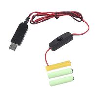 Morningmo - 4.5V LR3 AAA Dummy Battery Eliminator Cable With Switch Replace 3Pcs 1.5V AAA Batteries For LED Light Toy