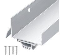 MorningRo 1 Pcs 1-3/4" x 36" U Shaped Aluminum Door Bottom Sweep with Drip Cap Screw-on Weatherstrip Draft Stopper for Exterior, Front, Bottom of Door (Silver)