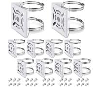 MorningRo 10 Pcs Universal Vertical Pole Mount for Security Camera Wall Mounting Bracket with 6 Loops Solid Metal Pole Bracket for CCTV Camera Indoor Outdoor Solar Panel LED Wall/Stage Light (White)