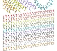MorningRo 100 Pcs Metal Double Loop Binding Wires 9/16" Bulk Cinch Binding Wires Double Spiral Binding Ring Coil 10 Colors Twin Binding Spines Combs 23 Holes 2: 1 Pitch Cinch Binding Machine Wire