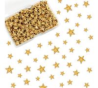 MorningRo 1000 Pcs Iron on Gold Star Mini Hotfix 8mm 10mm 13mm Flat Back Glue Studs Iron on Star Patches for Clothing Shoes Bags Dress Hat Pants Repair Decoration and DIY Craft