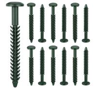 MorningRo 12 Pack Vinyl Shutter Fasteners Plastic Shutter Screws Window Shutters Exterior Spike Loks for Installing Decorative Exterior Vinyl Shutters (Forest Green)