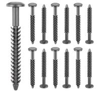 MorningRo 12 Pack Vinyl Shutter Fasteners Plastic Shutter Screws Window Shutters Exterior Spike Loks for Installing Decorative Exterior Vinyl Shutters(Dark Gray)