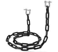 MorningRo 2 Pack PVC Coated Boat Anchor Chain 1/4 Inch x 4ft/ 5ft/ 6ft/ 7ft Anchor Chain for Boats with Stainless Steel Shackle Boat Safety for Kayak (4 ft X 1/4 Inch,Black)