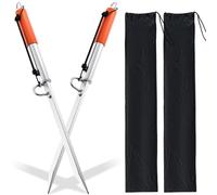 MorningRo 2 Pack Sand Spike Boat Anchor Pole for Boats Pontoon Kayak Boating, Up to 43' Shore Spike for Shallow Water Shore, Sandbar, Land with Storage Bag (Orange)