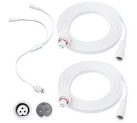 MorningRo 3 Pcs Extension Cable Kit Compatible with Govee Permanent Outdoor Light 3 Pins Y Splitter Cord Straight Extension Compatible with Govee H705 H706 H805 Weatherproof Patio Yard (6.2 ft,White)