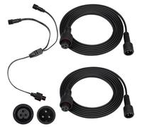 MorningRo 3 Pcs Extension Cable Kit Compatible with Govee Permanent Outdoor Light 3 Pins Y Splitter Cord Straight Extension Compatible with Govee H705 H706 H805 Weatherproof Patio Yard (6.2 ft,Black)