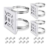 MorningRo 3 Pcs Universal Vertical Pole Mount for Security Camera Wall Mounting Bracket with 6 Loops Solid Metal Pole Mounting Bracket for CCTV Camera Indoor Outdoor Solar Panel LED Wall/Stage Light