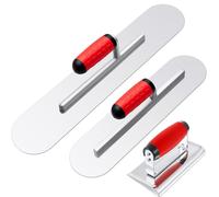 MorningRo 3pcs Concrete Tools Set, 20'' x 4 & 16'' x 4'' Stainless Steel Fully Rounded Concrete Finishing Trowel with Soft Grip Handle, 6" x 3", 1/4"r Concretes Edger, for Cement, Plastering, Masonry