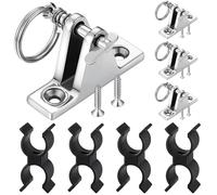 MorningRo 4 Pack Bimini Top Hardware and 4 Pack Bimini Top Deck Hinge with Pin and Ring bimini top replacement parts bimini top mounting hardware for Bimini Brace Rowing Boat Dinghy Kayaks Accessories
