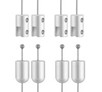 MorningRo 4 Pack Ceiling Sign Hanger Hanging Sign Bracket Display Solid Aluminum Picture Hanging Hardware for Hanging Acrylic Picture Sign Board Frame, Silver