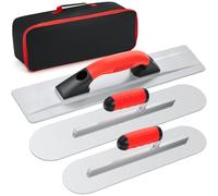 MorningRo 4 Pcs Concrete Hand Tools Set Includes Cement Magnesium Hand Float 16'' x 3-1/8'' Stainless Steel Pool Trowel 16'' x 4'' & 14'' x 4'' Flat Concrete Finishing Trowel and Tool Bag