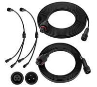 MorningRo 4 Pcs Extension Cable Compatible with Govee, 13 Ft,16 ft, Black | Compatible with Govee Permanent Outdoor Light 3 Pins Cord Straight Extension, Compatible with Govee H705 H706 H805