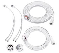 MorningRo 4 Pcs Extension Cable Compatible with Govee, 13 Ft,16 ft, White | Compatible with Govee Permanent Outdoor Light 3 Pins Cord Straight Extension, Compatible with Govee H705 H706 H805