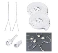 MorningRo 4 Pcs Extension Cable Compatible with Govee, 13 ft, White | Compatible with Govee Permanent Outdoor Light 3 Pins Cord Straight Extension, Compatible with Govee H705 H706 H805