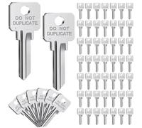 MorningRo 50 Pcs Do Not Duplicate Key Blanks Metal Key Replacements House Key Blank Door Lock Replacement Parts (Silver,Kw1)