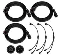 MorningRo 6 Pcs Extension Cable Compatible with Govee, 16 ft, Black | Compatible with Govee Permanent Outdoor Light 3 Pins Cord Straight Extension, Compatible with Govee H705 H706 H805