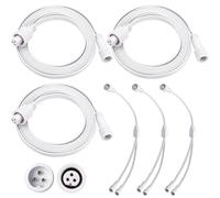 MorningRo 6 Pcs Extension Cable Compatible with Govee, 16 ft, White | Compatible with Govee Permanent Outdoor Light 3 Pins Cord Straight Extension, Compatible with Govee H705 H706 H805