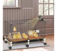 MorningRo 7 Set Brooder Box for Chick Starter Kit Chicken Brooder Pen Supplies Brooding Box with Nesting Pad, Chicks Feeder&Waterer, Chick Perch, Heat Light Fixture up to 15 Chicks, Duck, Quail