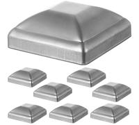 MorningRo 8 Pcs 6 x 6 Inches Galvanized Metal Post Decking Cap Covers for 6inx6in Wood Fence Post Water-Proof UV-Proof Durable