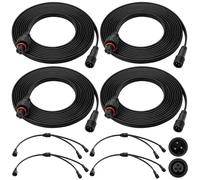 MorningRo 8 Pcs Extension Cable Compatible with Govee, 13 ft, Black | Compatible with Govee Permanent Outdoor Light 3 Pins Cord Straight Extension, Compatible with Govee H705 H706 H805
