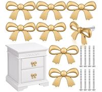 MorningRo Bow Drawer Knobs Metal Bow Dresser Knobs Vintage Handles for Dresser Gold Handles for Home Bedroom Kitchen Cabinets Hardware Cupboard(Classic Style,2.8 x 1.7 Inches)
