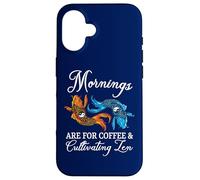 Mornings Are For Coffee And Cultivating Zen Funny Koi Lover Case for iPhone 16