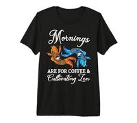 Mornings are for Coffee and Cultivating Zen Funny Koi Lover Premium T-Shirt